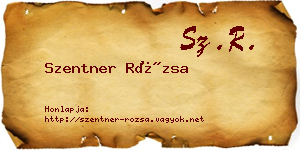 Szentner Rózsa névjegykártya