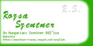 rozsa szentner business card